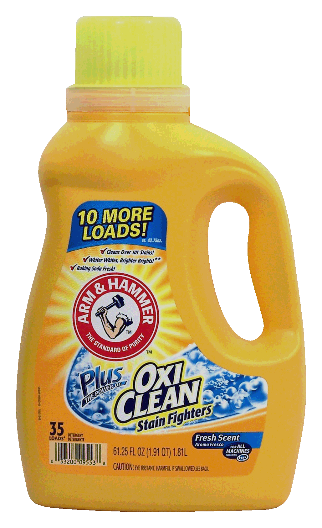 Arm & Hammer  liquid detergent with oxi clean stain fighters, for all machines including h.e., fresh scent Full-Size Picture